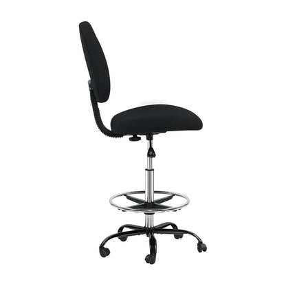 Artiss Office Chair Drafting Stool Fabric Chairs Black