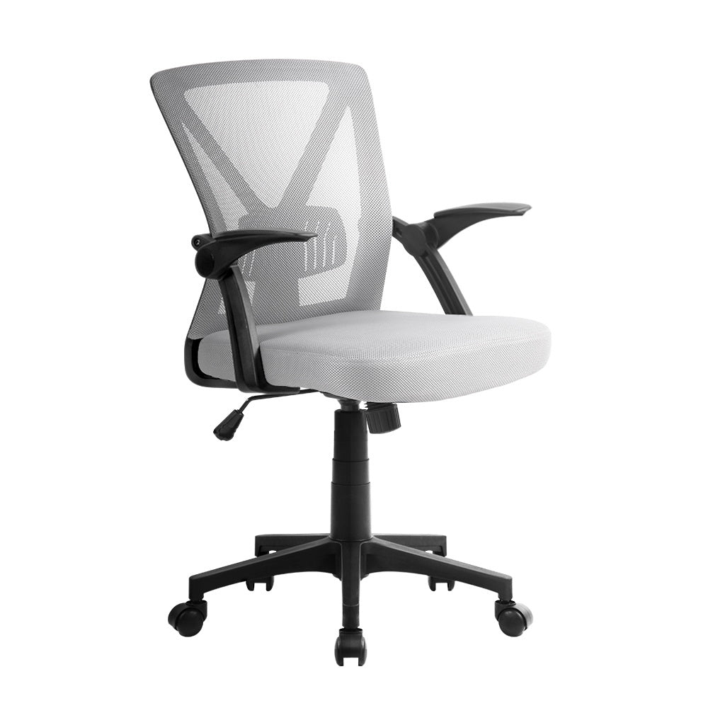 Artiss Mesh Office Chair Mid Back Grey