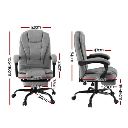 Artiss Office Chair Executive Fabric Seat Racing Computer Desk Chairs Footrest