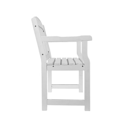 Gardeon Outdoor Garden Bench Wooden 2 Seater Lounge Chair Patio Furniture White