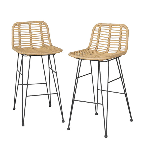 Gardeon 2 Piece Outdoor Bar Stools Wicker Dining Rattan Chair