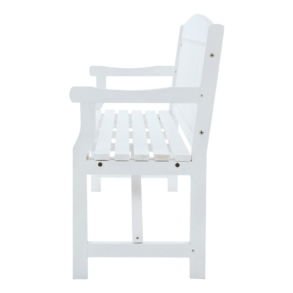 Gardeon 5FT Outdoor Garden Bench Wooden 3 Seat Chair Patio Furniture White