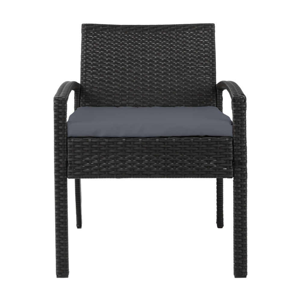 Gardeon 2PC Outdoor Dining Chairs Patio Furniture Rattan Lounge Chair Cushion Felix