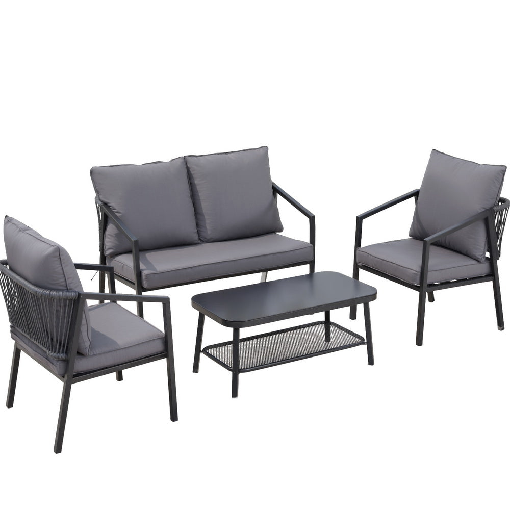 Gardeon 4 Seater Outdoor Sofa Set 4PCS Table Chair Setting Patio Furniture