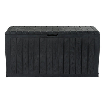 Gardeon Outdoor Storage Box 220L Lockable Organiser Garden Deck Toy Shed Tool Black