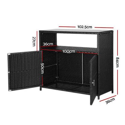 Gardeon Outdoor Storage Cabinet Box Garage Wicker Shed Tools Shelf Chest Garden