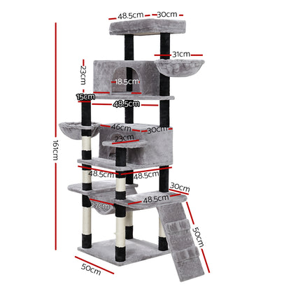 i.Pet Cat Tree 161cm Tower Scratching Post Scratcher Wood Condo House Play Bed