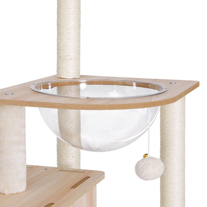 i.Pet Cat Tree Tower Scratching Post Scratcher 142cm Wood Bed Condo House