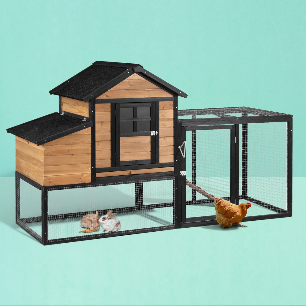 i.Pet Chicken Coop Rabbit Hutch Extra Large Wooden Run Cage Bunny House Outdoor