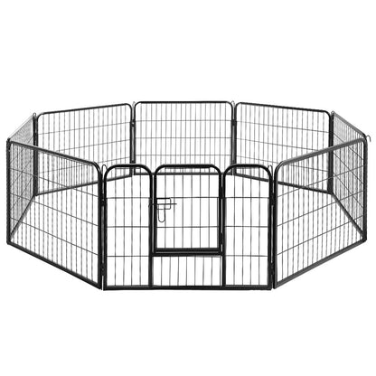 i.Pet 24" 8 Panel Dog Playpen Pet Exercise Cage Enclosure Fence Play Pen