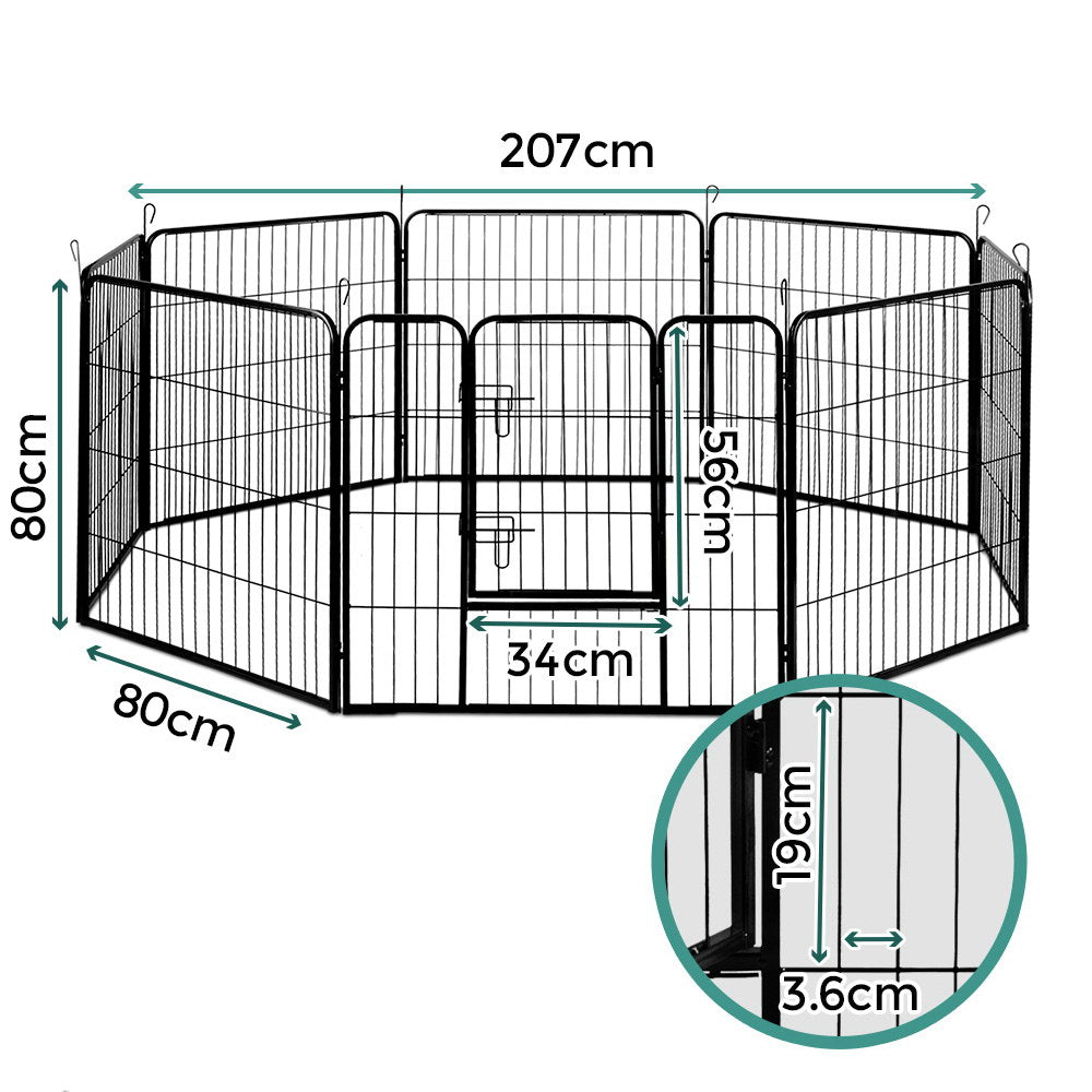 i.Pet 32" 8 Panel Dog Playpen Pet Exercise Cage Enclosure Fence Play Pen