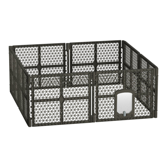 i.Pet Dog Playpen Enclosure 8 Panel Pet Fence Plastic Play Pen