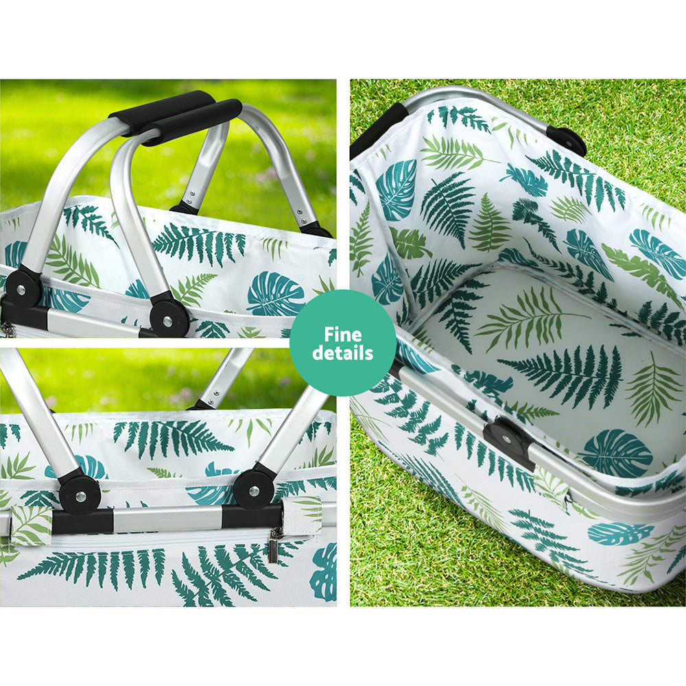 Alfresco Picnic Basket Folding Bag Hamper Insulated Food Storage