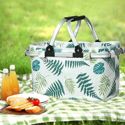 Alfresco Picnic Basket Folding Bag Hamper Insulated Food Storage