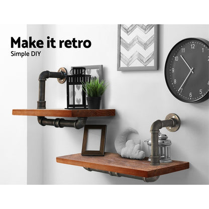 Artiss Floating DIY Pipe Shelf Set of 2 - IVOR