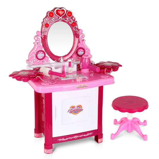 Keezi Kids Pretend Makeup Play Set Dressing Table Chair Girls Toys Children