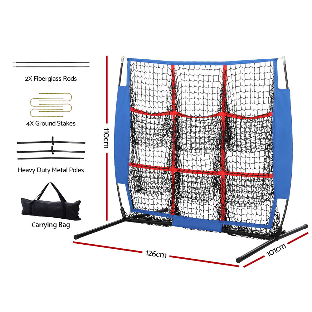 Everfit Soccer Net Baseball Pitching Football Goal Training Aid 9 Target Zone