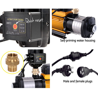 Giantz Garden Water Pump High Pressure 2500W Multi Stage Tank Rain Irrigation Yellow