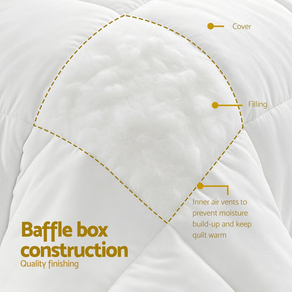 Giselle Bedding King Size 400GSM Microfiber Quilt All Season Duvet Quilts Comforter Winter Summer