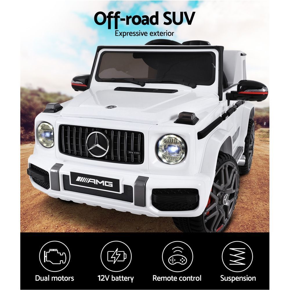 Kids Electric Ride On Car Mercedes-Benz Licensed AMG G63 Toy Cars Remote White