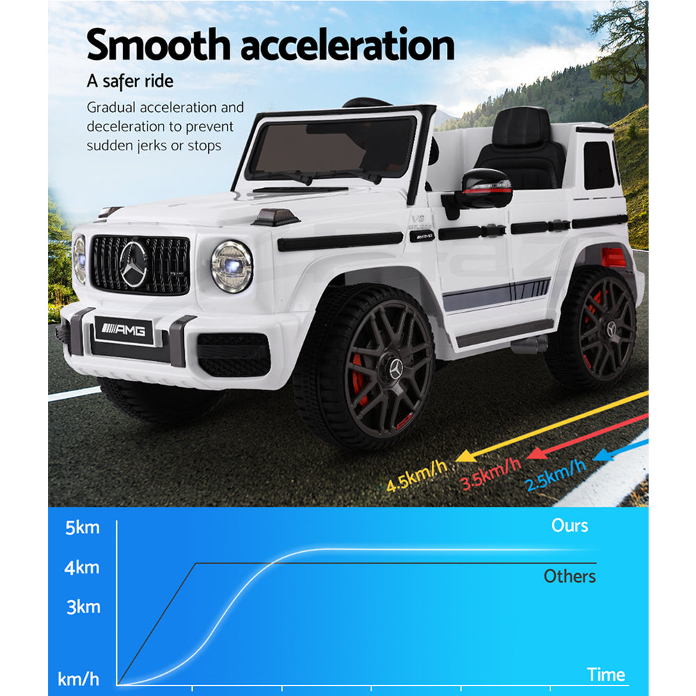 Kids Electric Ride On Car Mercedes-Benz Licensed AMG G63 Toy Cars Remote White