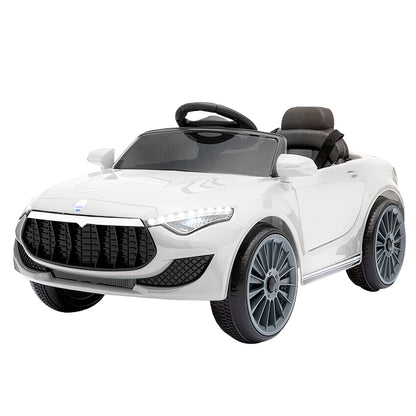 Rigo Kids Electric Ride On Car Cars Music Headlight Remote Control 12V White