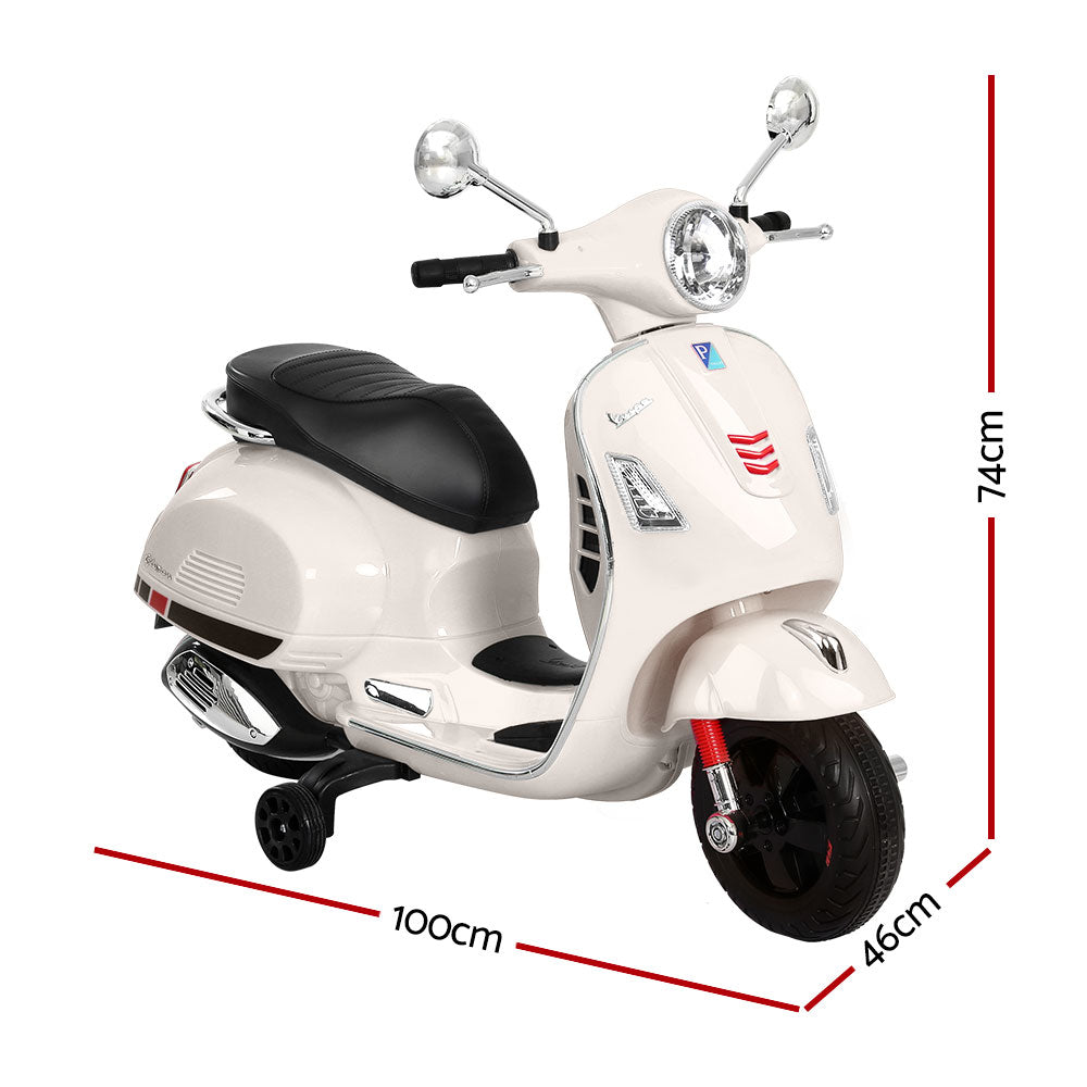 Kids Electric Ride On Car Motorcycle Motorbike Vespa Licensed GTS White