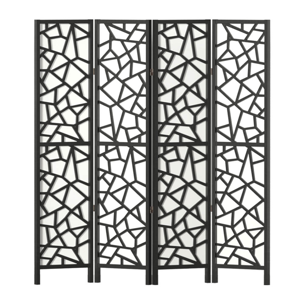 Artiss 4 Panel Room Divider Screen 162x170cm Clover Black