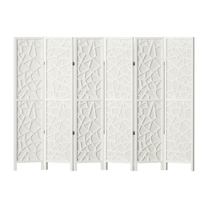 Artiss 6 Panel Room Divider Screen 244x170cm Clover White