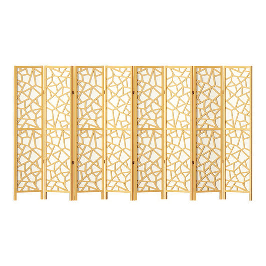 Artiss 8 Panel Room Divider Screen 325x170cm Clover Natural