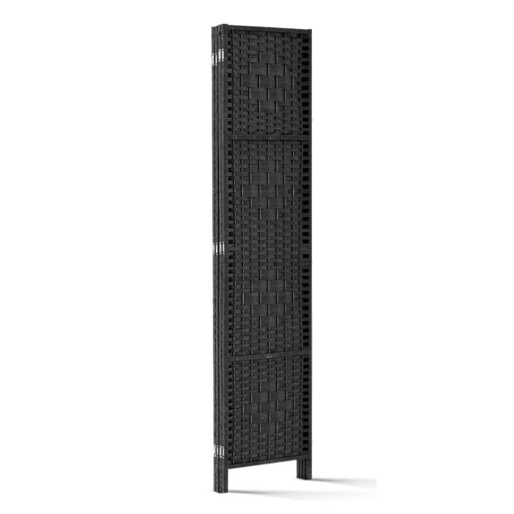 Artiss 4 Panel Room Divider Screen 163x170cm Woven Black