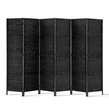 Artiss 6 Panel Room Divider Screen 245x170cm Woven Black