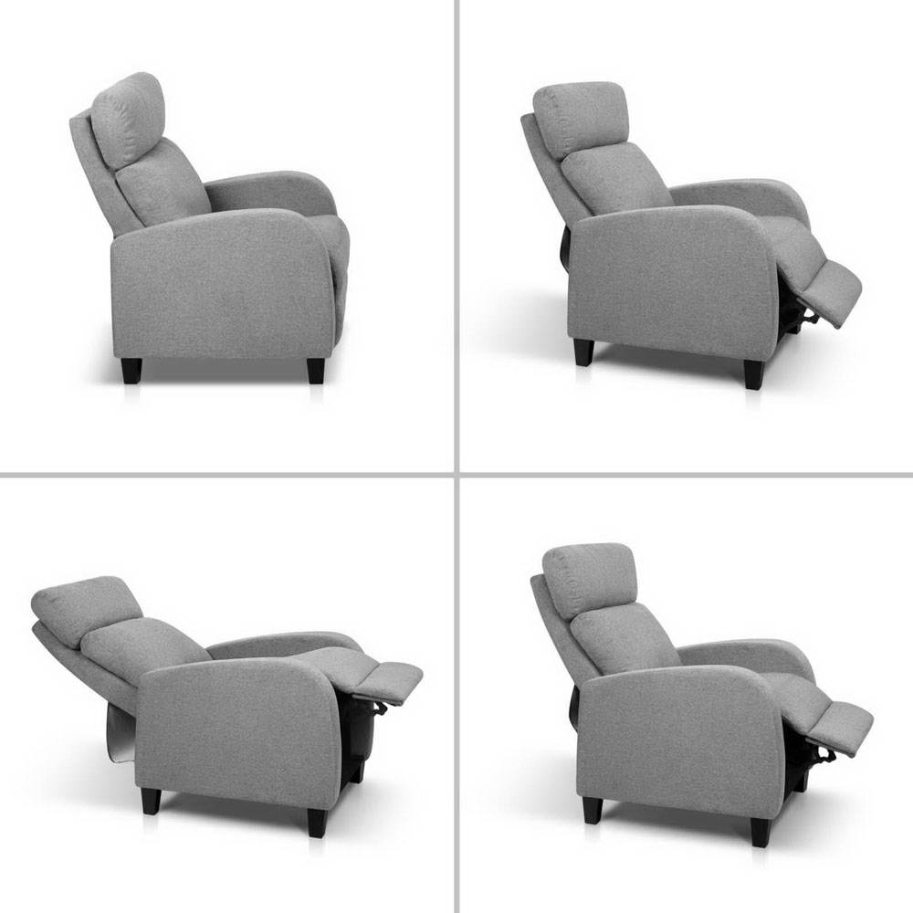 Artiss Fabric Reclining Armchair - Grey