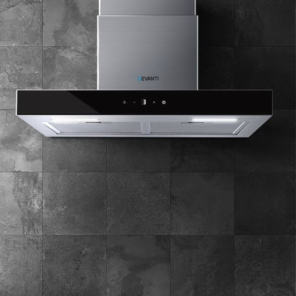 Devanti 600mm Range Hood 60cm Rangehood Glass Stainless Steel