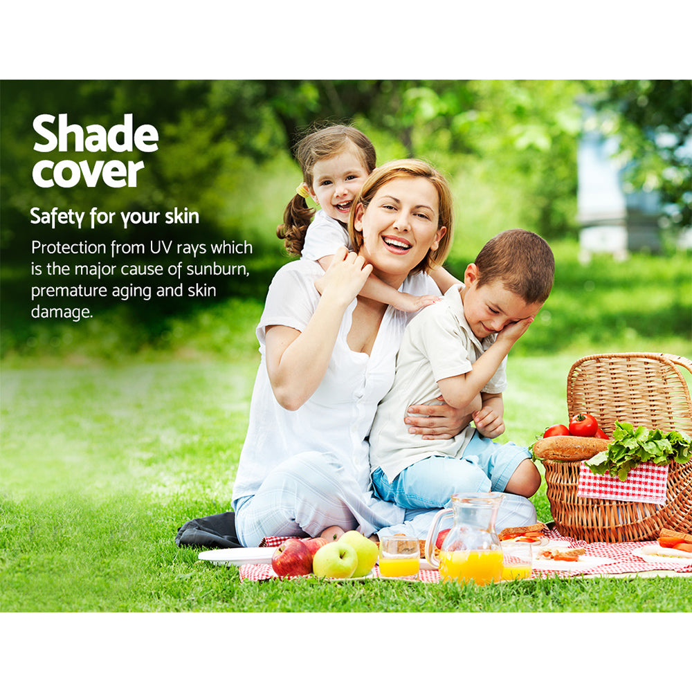 Instahut Shade Sail 6x6m Rectangle 185GSM 95% Sand Shade Cloth