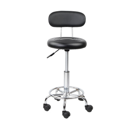 Artiss 2x Salon Stool Swivel Chair Backrest Black