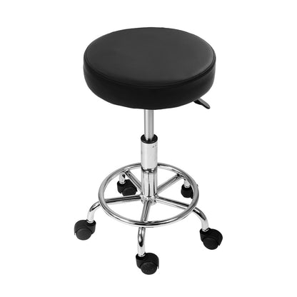 Artiss 2x Salon Stool Round Swivel Chair Black