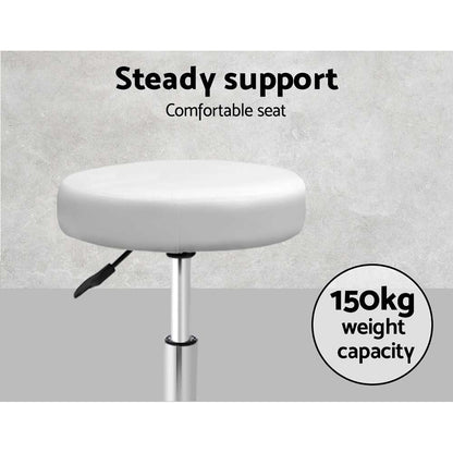 Artiss Salon Stool Round Swivel Chair White