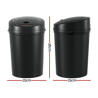Devanti Sensor Bin Motion Rubbish Bins Kitchen Automatic Trash Can Black 9L
