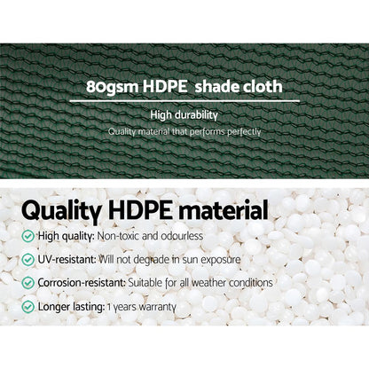 Instahut 30% Shade Cloth 1.83x30m Shadecloth Wide Heavy Duty Green