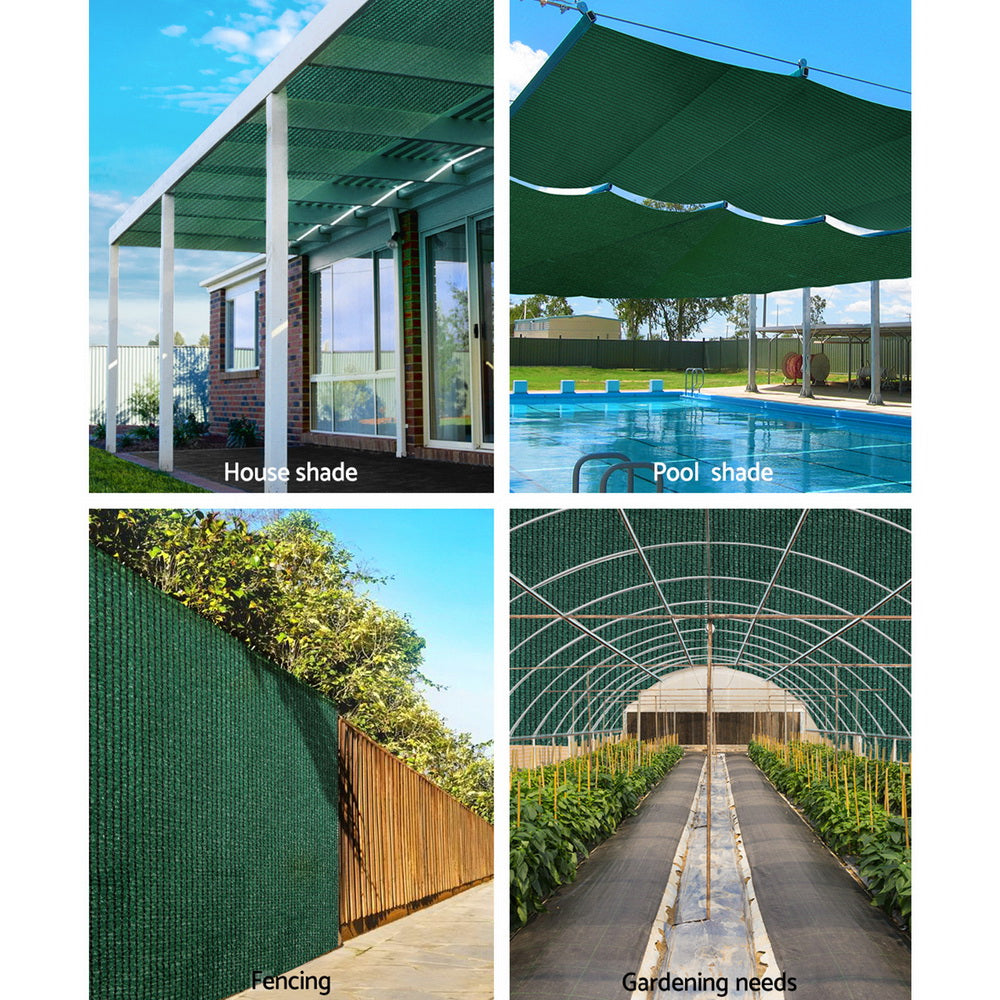 Instahut 70% Shade Cloth 3.66x20m Shadecloth Sail Heavy Duty Green