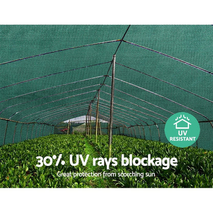 Instahut 30% Shade Cloth 3.66x30m Shadecloth Wide Heavy Duty Green