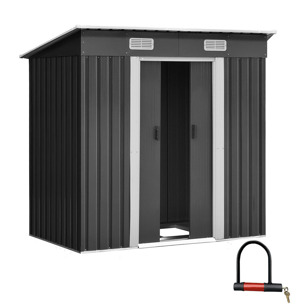 Giantz Garden Shed 1.94x1.21M w/Metal Base Sheds Outdoor Storage Tool Steel House Sliding Door