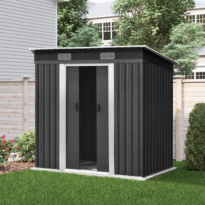 Giantz Garden Shed 1.94x1.21M w/Metal Base Sheds Outdoor Storage Tool Steel House Sliding Door