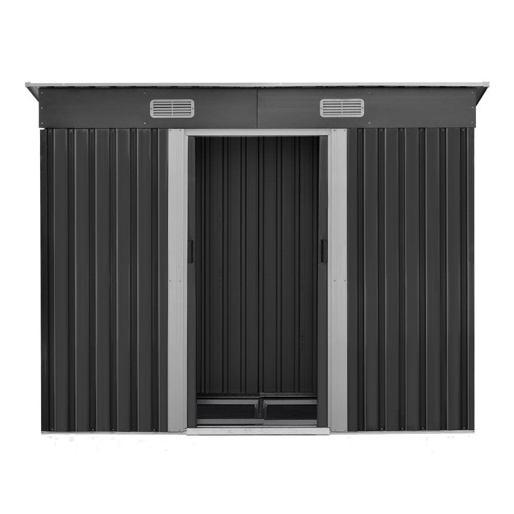 Giantz Garden Shed 2.38x1.31M w/Metal Base Sheds Outdoor Storage Tool Workshop Sliding Door