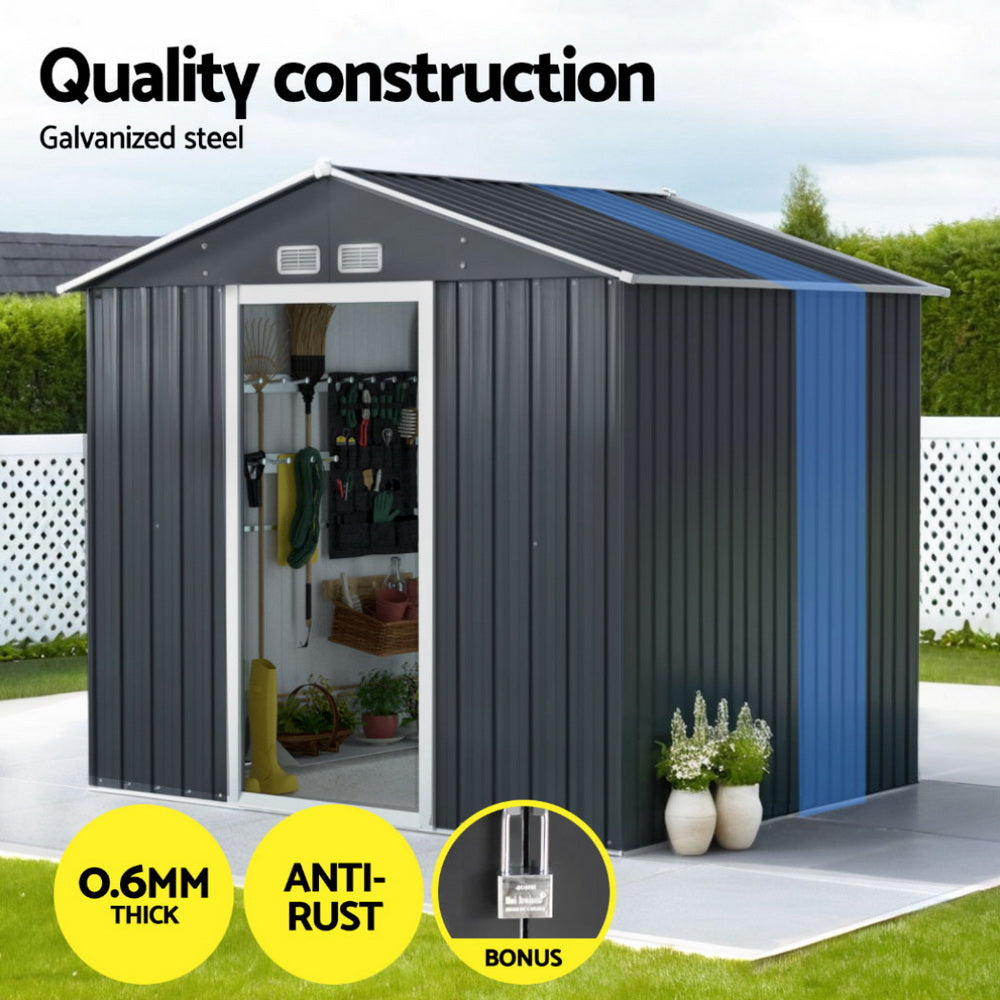 Giantz Garden Shed Outdoor Storage 2.15x1.74M Tool Workshop House w/Extension Kit