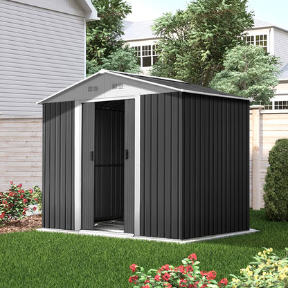 Giantz Garden Shed 2.58x2.07M w/Metal Base Sheds Outdoor Storage Double Door Tool