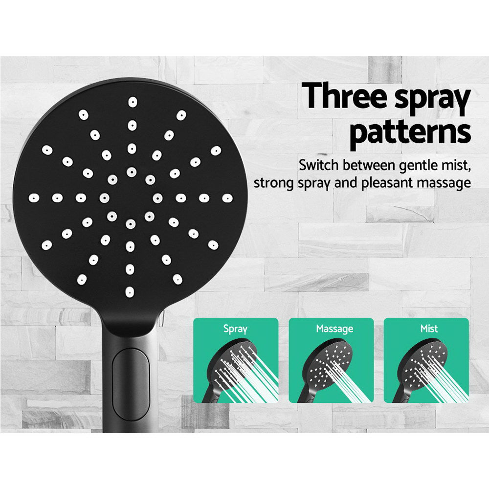 Cefito 9'' Rain Shower Head Set Handheld Round High Pressure Black