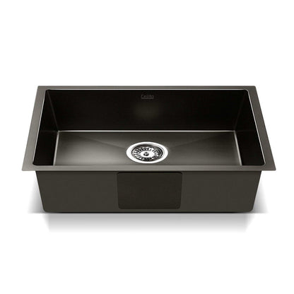 Cefito Kitchen Sink 45X30CM Stainless Steel Basin Single Bowl Laundry Black