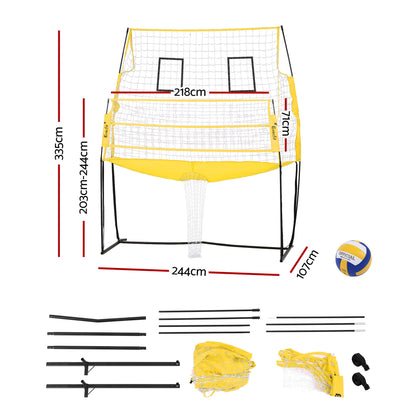 Everfit 8ft Volleyball Net Free-standing Adjustable Height Portable with Ball and Bag